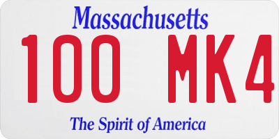 MA license plate 100MK4