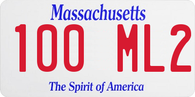 MA license plate 100ML2