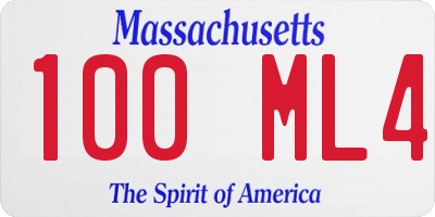 MA license plate 100ML4