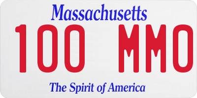 MA license plate 100MM0