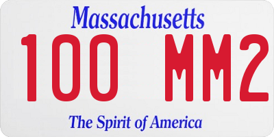 MA license plate 100MM2