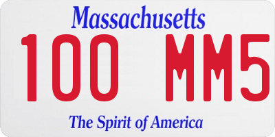MA license plate 100MM5