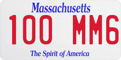 MA license plate 100MM6