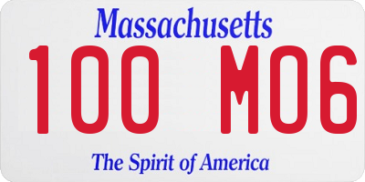 MA license plate 100MO6