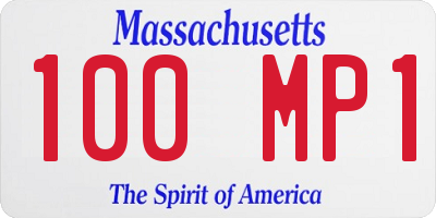 MA license plate 100MP1