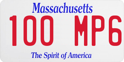 MA license plate 100MP6