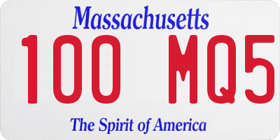 MA license plate 100MQ5