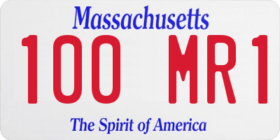MA license plate 100MR1