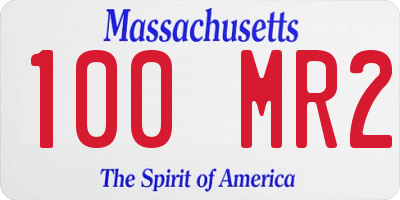 MA license plate 100MR2