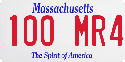 MA license plate 100MR4