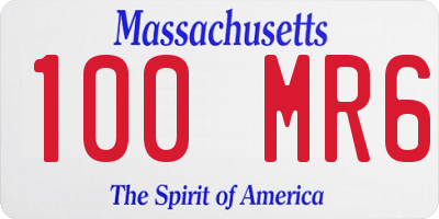 MA license plate 100MR6