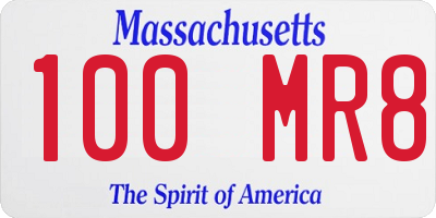 MA license plate 100MR8