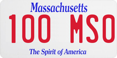 MA license plate 100MS0
