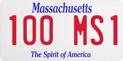 MA license plate 100MS1