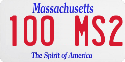 MA license plate 100MS2