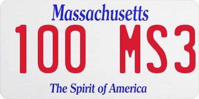 MA license plate 100MS3