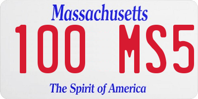 MA license plate 100MS5