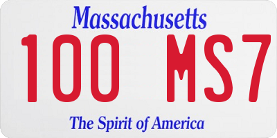 MA license plate 100MS7