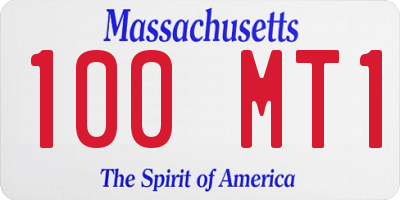 MA license plate 100MT1