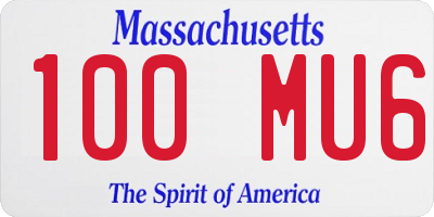 MA license plate 100MU6