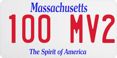 MA license plate 100MV2