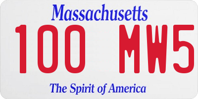 MA license plate 100MW5