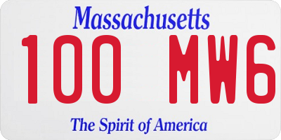 MA license plate 100MW6