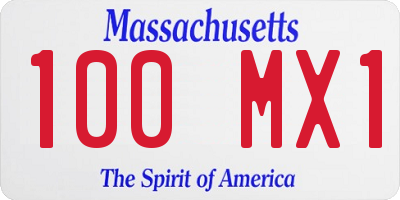 MA license plate 100MX1