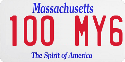 MA license plate 100MY6