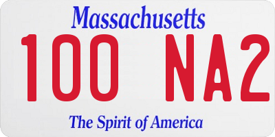 MA license plate 100NA2