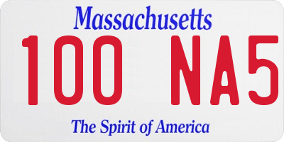 MA license plate 100NA5