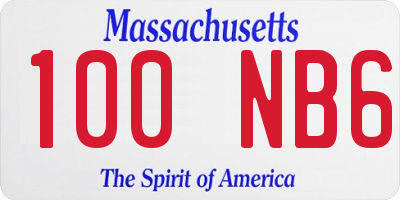 MA license plate 100NB6