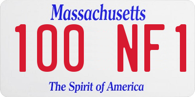 MA license plate 100NF1