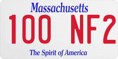 MA license plate 100NF2