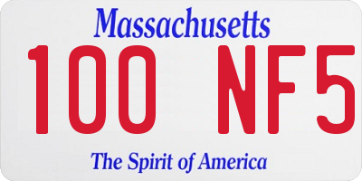 MA license plate 100NF5