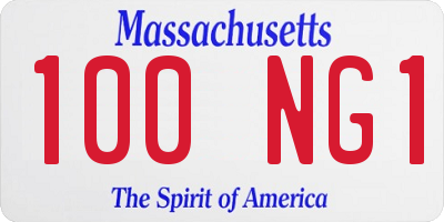 MA license plate 100NG1