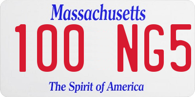 MA license plate 100NG5