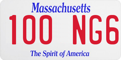 MA license plate 100NG6