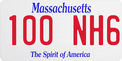 MA license plate 100NH6