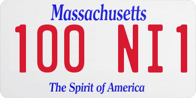 MA license plate 100NI1