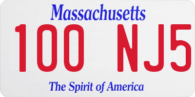 MA license plate 100NJ5