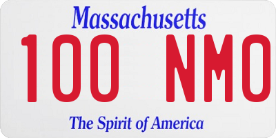 MA license plate 100NM0