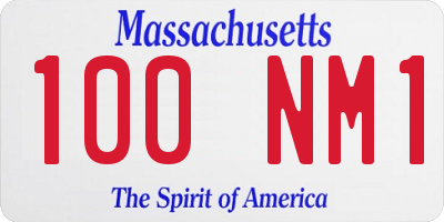 MA license plate 100NM1