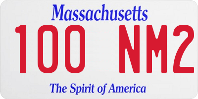 MA license plate 100NM2