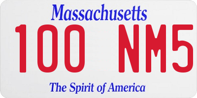 MA license plate 100NM5