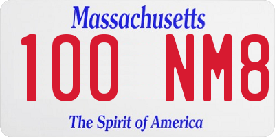 MA license plate 100NM8