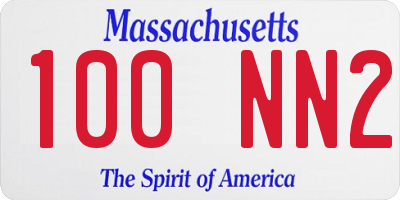 MA license plate 100NN2