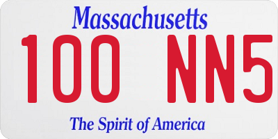 MA license plate 100NN5