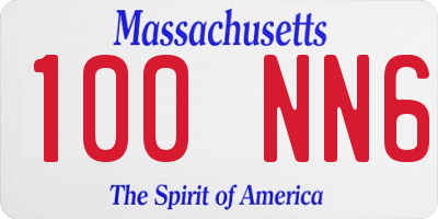 MA license plate 100NN6