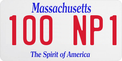 MA license plate 100NP1